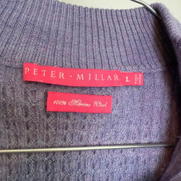 Peter Millar Women's Zip Front Cable Knit Merino Wool Sweater Jacket Cardigan L - Picture 5 of 6